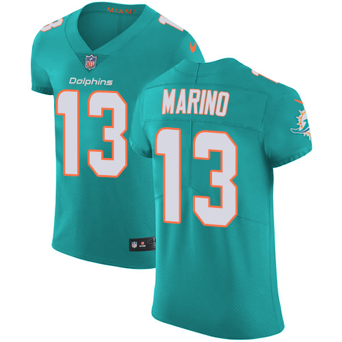 Nike Dolphins #13 Dan Marino Aqua Green Team Color Men's Stitched NFL Vapor Untouchable Elite Jersey - Click Image to Close